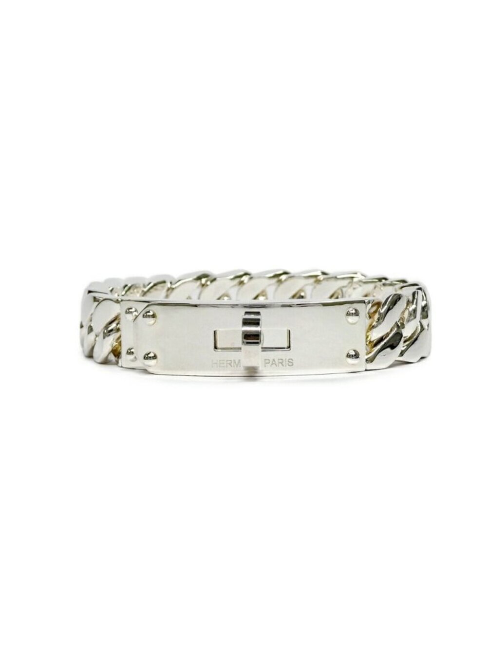 Hermes Bracelet Kelly Gourmette LG Silver